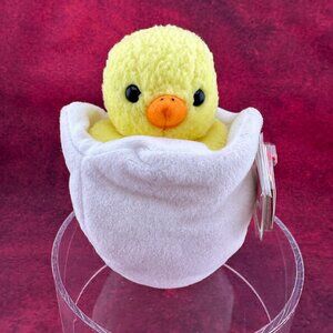 TY BEANIE BABY "EGGBERT" THE EGG & CHICK 6" STUFFED ANIMAL 1999, TAG ERROR